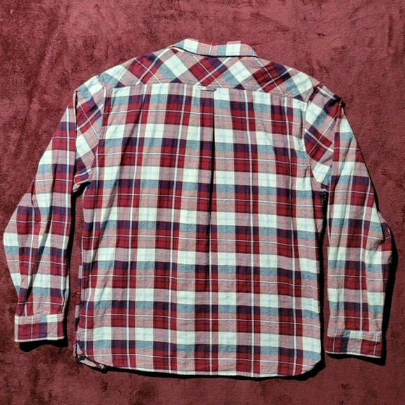 EUC Levi's Men's Red White Plaid Cotton Flannel Button Down Shirt XXL 2XL - Picture 2 of 6